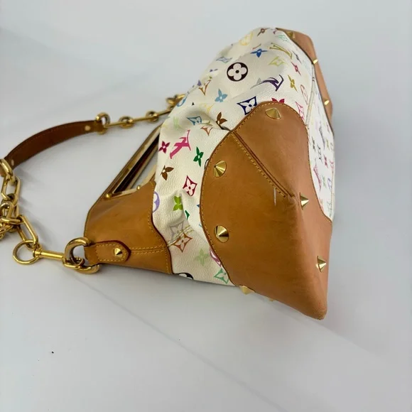 LOUIS VUITTON x TAKASHI MURAKAMI WHITE MULTICOLORE JUDY MM BAG - Picture 3 of 9